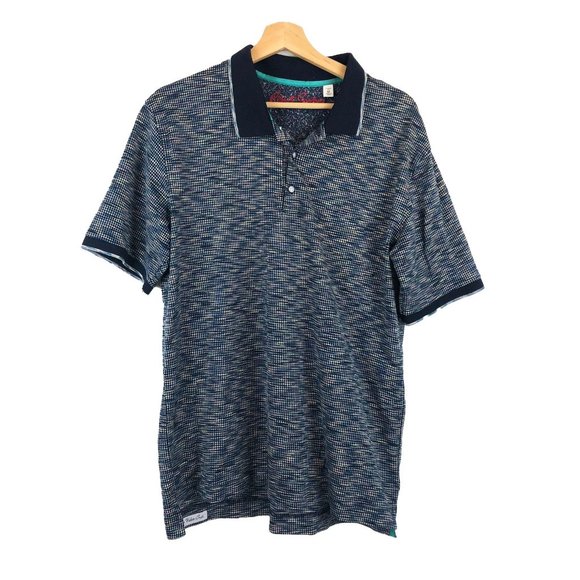 Robert Graham Classic Fit Blue Textured Polo M - Picture 1 of 6